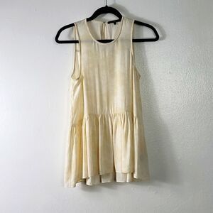 Tibi Babydoll Cream.and White Flowered top..Size 0
